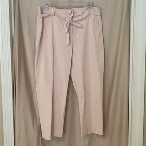 loft pink and white striped pants